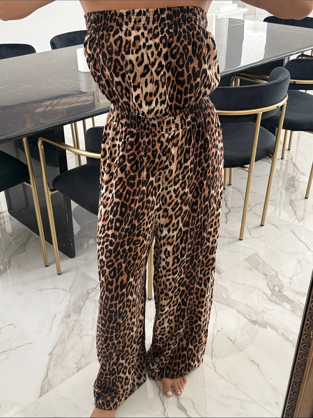 Forever 21 Leopard Print Wide-Leg Jumpsuit